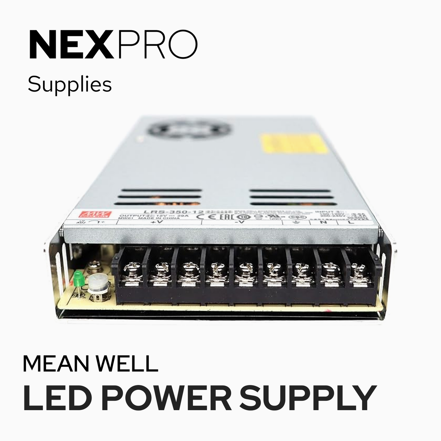 Mean Well LRS-350-12 AC/DC Switching Power Supply 348W 12V 29Amp Single Output Provided by KAINSC Products